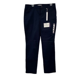 Gloria Vanderbilt Navy Blue Khaki Slim Straight Leg Pants Women's’s 12 Tall